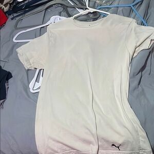 Puma Off-White Tee with Black Logo